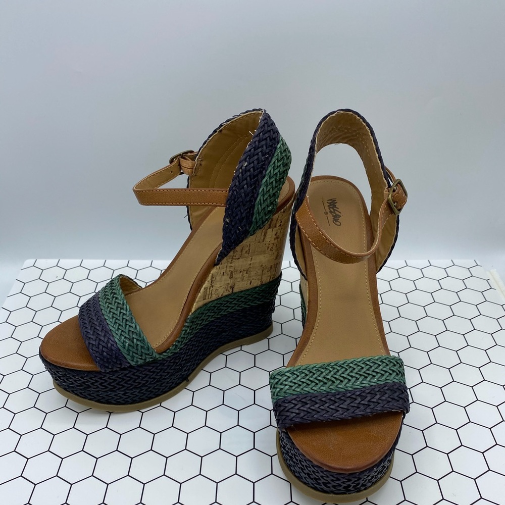 Mossimo Blue and Green Cork Weges